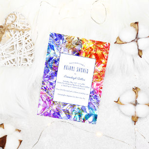 Party Colour Diamond Crystal Bridal Shower Invitation