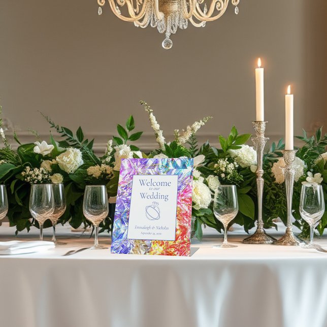Party Colour Diamond Crystal Gemstone Wedding Pedestal Sign (Creator Uploaded)