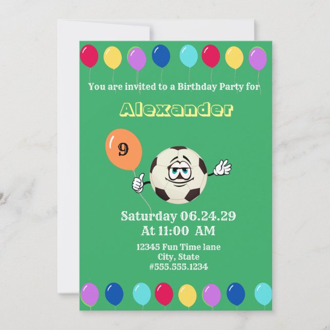  Party colourful Balloons Soccer ball funny face  (Front)