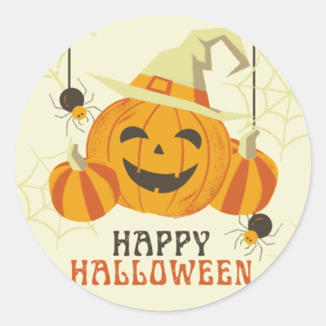 Party Cool Pumpkins Halloween Stickers & labels (Front)