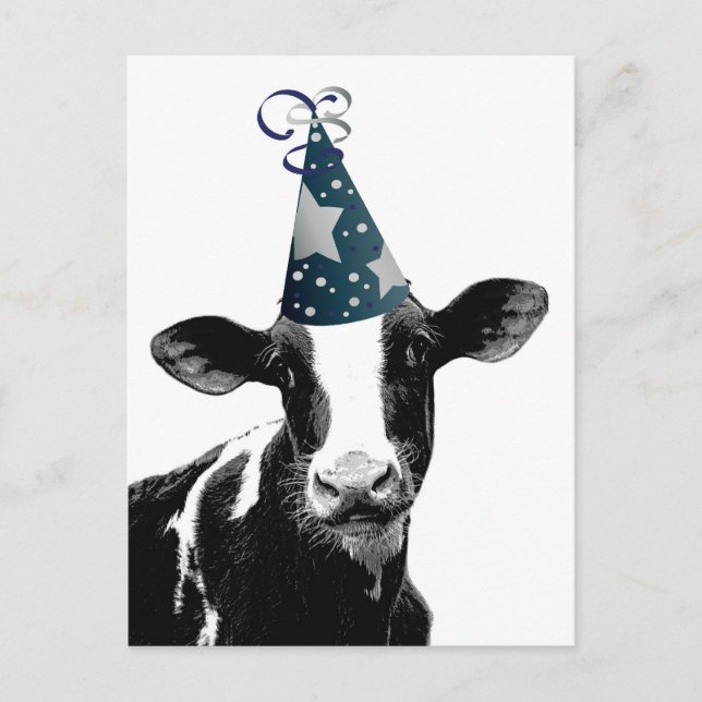 Party Cow -  Dairy Style Celebration Postcard (Front)