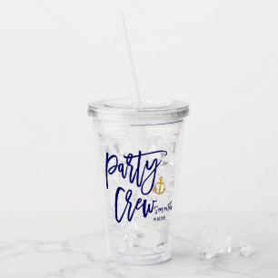 Party Crew   Nautical Bridesmaid  Acrylic Tumbler