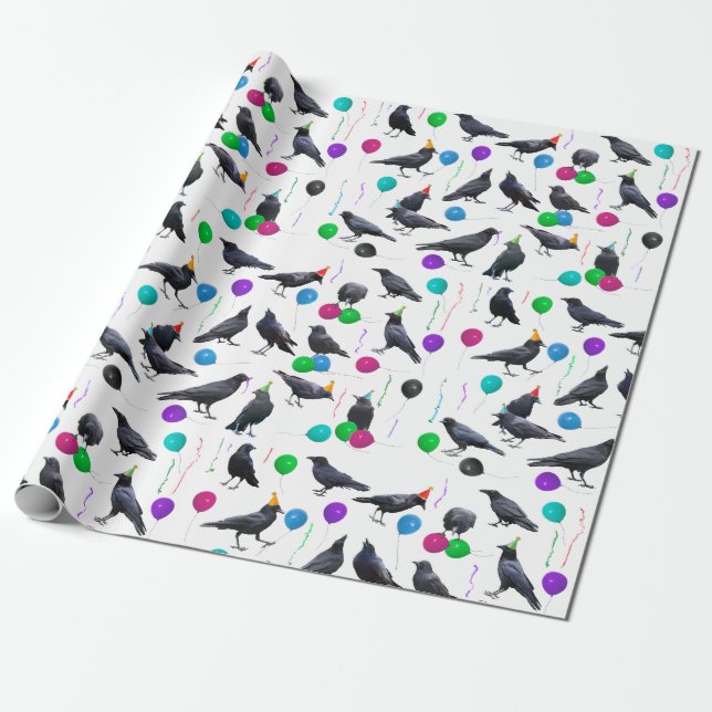 Party Crows Wrapping Paper (Unrolled)