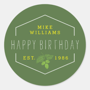 Party Cup Sticker, Hops Label, favour label