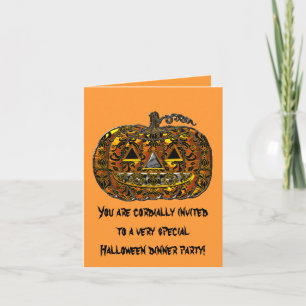 Party Damask Pumpkin Invitation