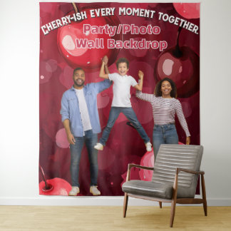 Party Decor Harvest Fruit Cherries Backdrop Tapestry