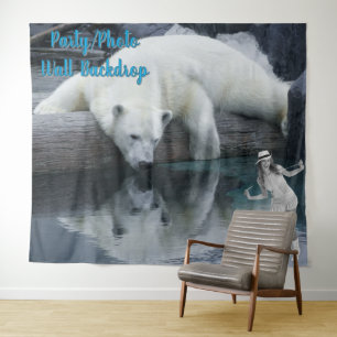 Party Decor Wild Animals Polar Bear Backdrop Tapestry