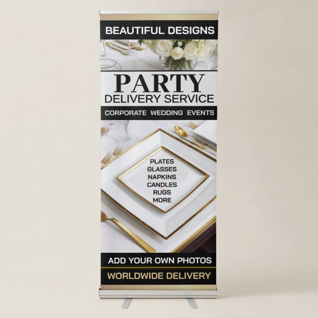 Party Delivery Service/Vertical Retractable Banner (Front)