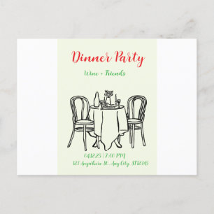 party diner holiday postcard