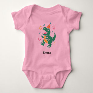 Party Dino Roar – Cute Birthday T-Shirt Design for Baby Bodysuit