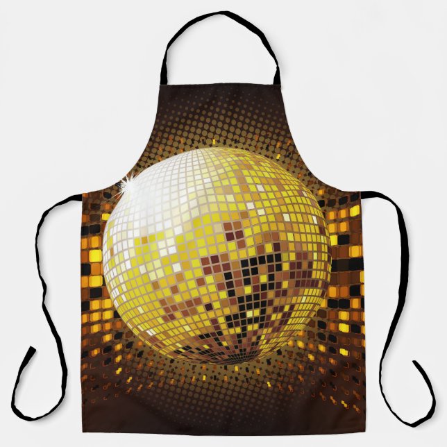 Party Disco: Vintage Glowing Lights. Apron (Front)