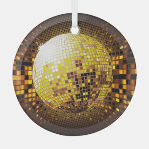 Party Disco: Vintage Glowing Lights. Glass Tree Decoration