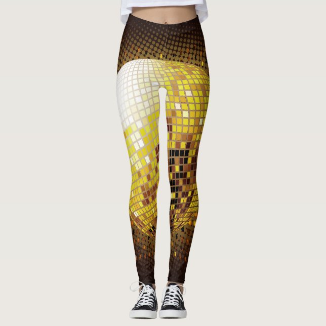 Party Disco: Vintage Glowing Lights. Leggings (Front)
