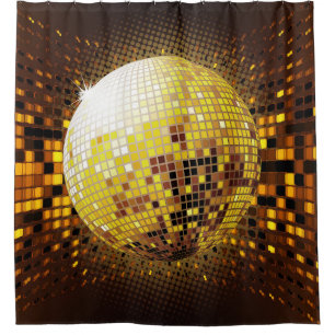 Party Disco: Vintage Glowing Lights. Shower Curtain