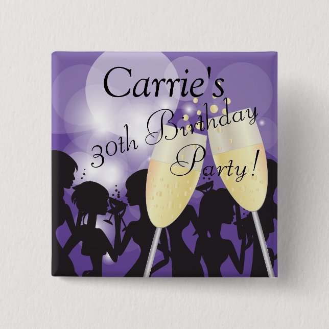 Party Diva Girls Night Out Template in Purple 15 Cm Square Badge (Front)