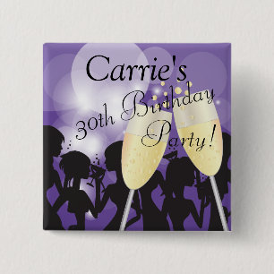 Party Diva Girls Night Out Template in Purple 15 Cm Square Badge
