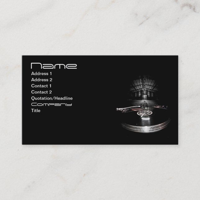 Party DJ business card (Front)
