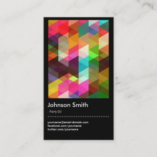 Party DJ - Colourful Mosaic Pattern Business Card
