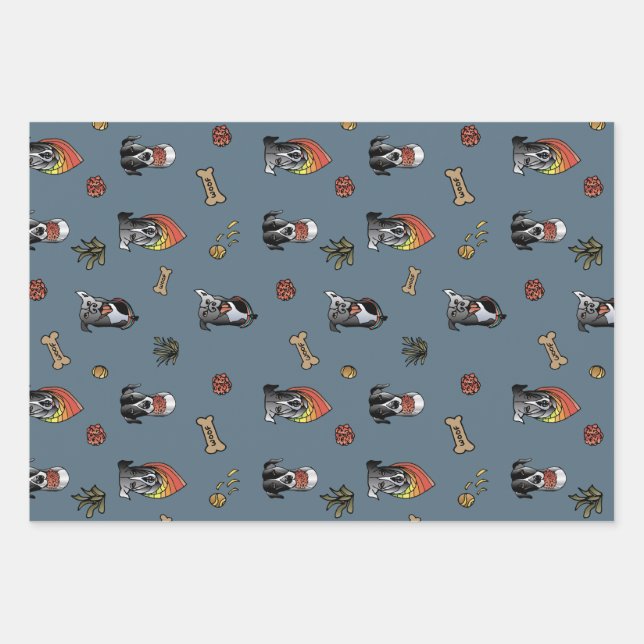 Party Dog Wrapping Bundle Wrapping Paper Sheet (Front 3)