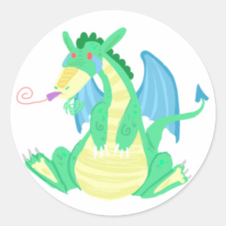 Party Dragon Classic Round Sticker