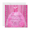 Party Dress Pearls Hot Pink Quinceanera Invitation