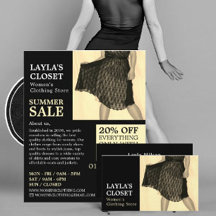 Party Dress, Women's Clothing Store Business Card