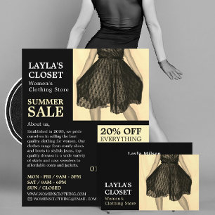 Party Dress, Women's Clothing Store Business Card