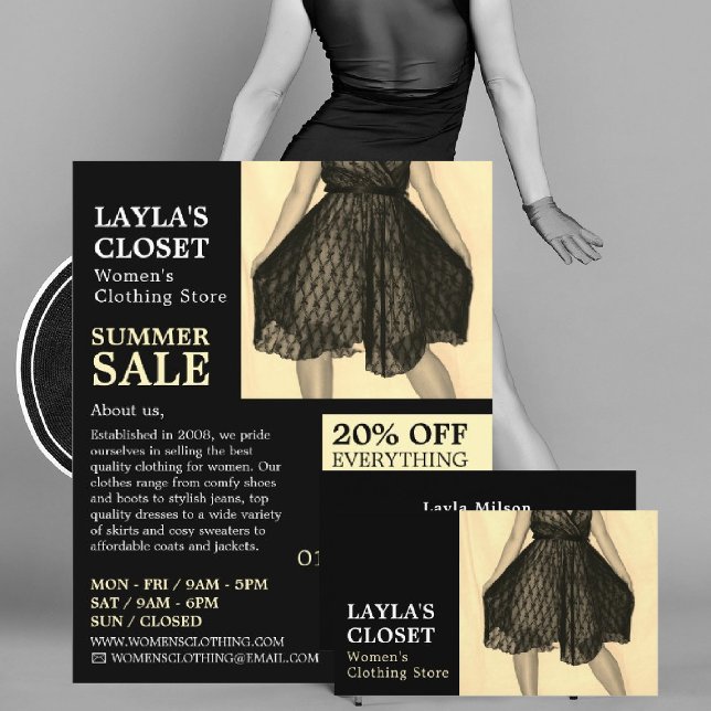 Party Dress, Women's Clothing Store Business Card (Creator Uploaded)