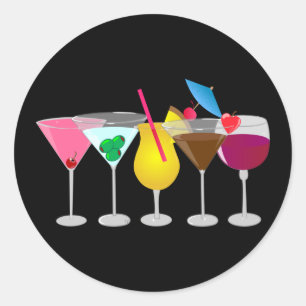 Party Drinks Classic Round Sticker