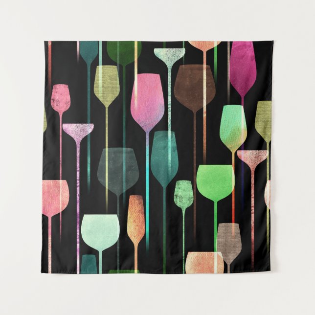 Party Drinks: Collage Art Tapestry (Front)