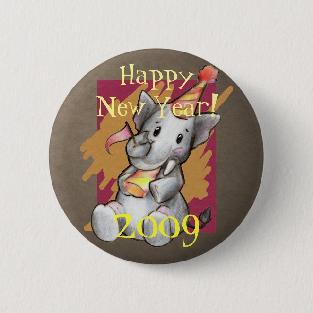 Party Elephant Button (Front)