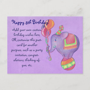 Party Elephant Post Card