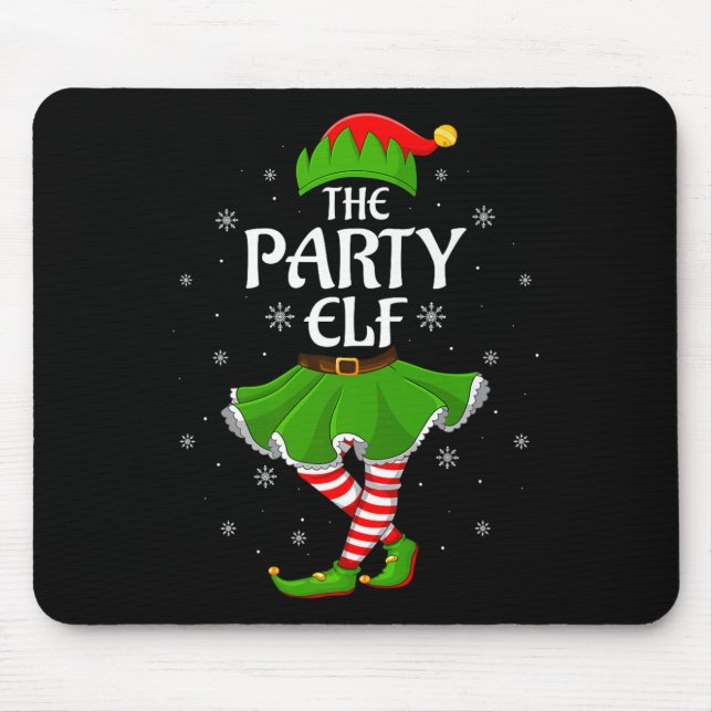 Party Elf Christmas Family Girls Women Elf Squad X Mouse Mat (Front)