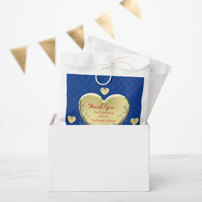 Party Event Blue Wedding Hearts Favour Bags (Party)