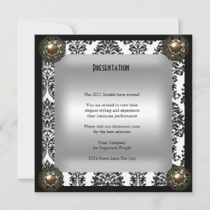Party Event Elegant Damask Jewel Invitation