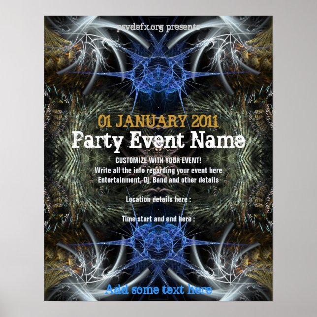 Party Event "Fractal Scifi"  Poster (Front)