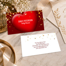 Party Event Organiser Red Heart Gold Confetti