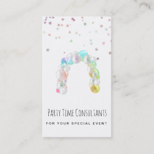 *~* Party Event Planner Rainbow Balloon  Business  Card