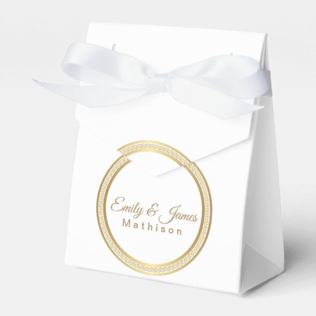 Party Favour Box-Gold Eternal Circle Favour Box (Front Side)