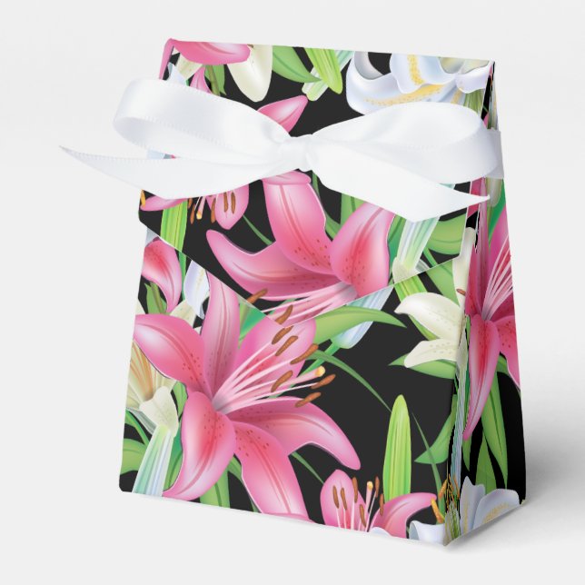Party Favour Box-Pink Lilies Favour Box (Front Side)