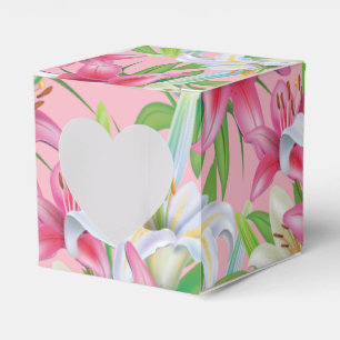 Party Favour Box-Pink Lilies Favour Box