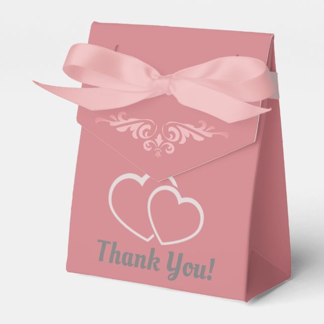 Party Favour Box with Ribbon - Blushing Champagne (Front Side)