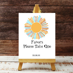 Party Favour Sign Boho Sun Here Comes The Sun