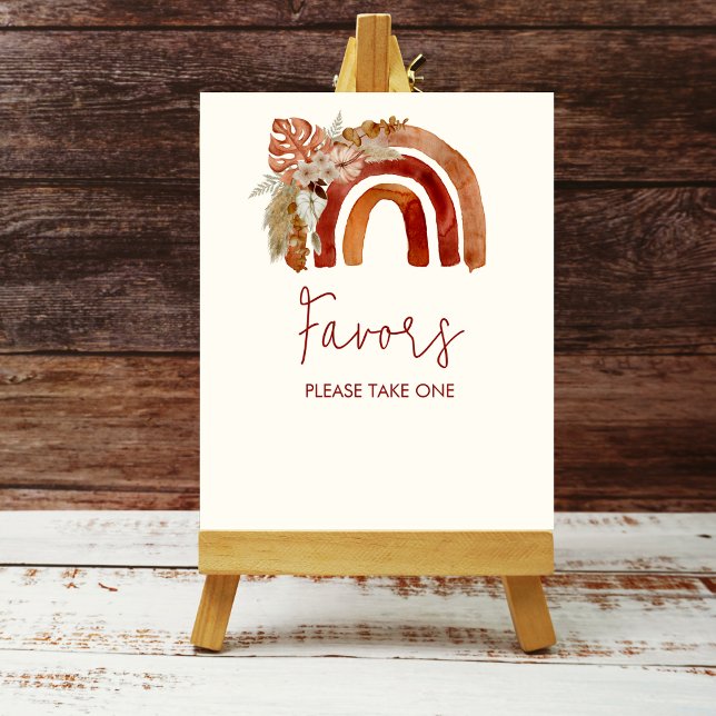 Party Favour Sign Earth Tone Boho Rainbow Tropical (Creator Uploaded)