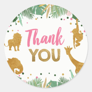 Party Favour Tags Safari Jungle Wild Thank you Gir