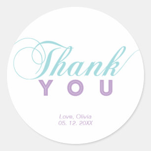 Party Favour Thank you Sticker, Baby Shower Classic Round Sticker