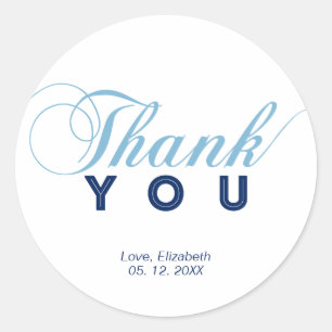 Party Favour Thank you Sticker, Baby Shower Classic Round Sticker