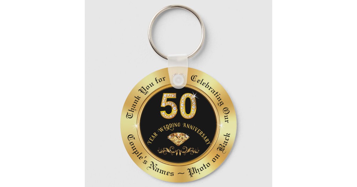 Party Favours for 50th Wedding Anniversary, Cheap Key Ring | Zazzle