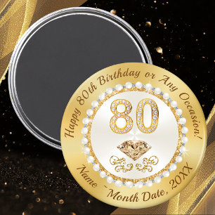Party Favours for 80th Birthday Ideas, Cheap 80th Magnet