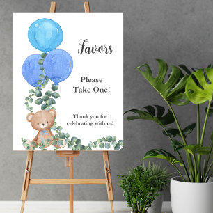 Party Favours Oh Boy Bear Balloon Eucalyptus Poster